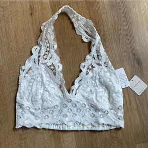 Free People Halter Lace Bralette White